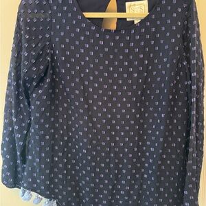 Sail to Sable Blue Boxy 3/4 Sleeve Blouse